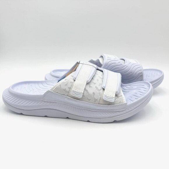 NEW Hoka One One Ora Luxe Recovery Slide Sandals Men\'s 14 White Comfort main image 6